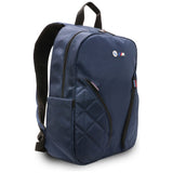 BMW Nylon Pockets & Metal Logo 16" Laptop Backpack - Navy Blue