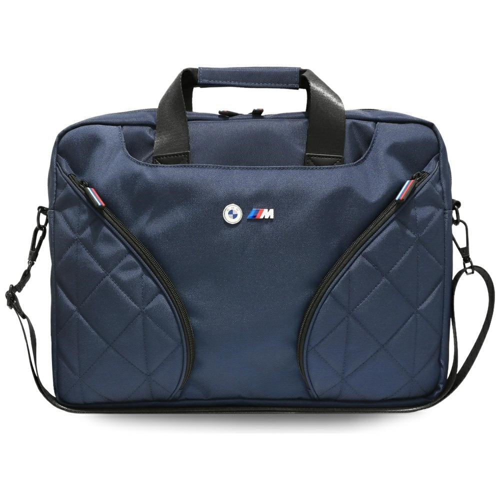 BMW Nylom Pockets & Metal Logo 16" Laptop Bag - Navy Blue