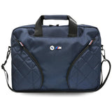 BMW Nylom Pockets & Metal Logo 16" Laptop Bag - Navy Blue