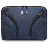 BMW Nylon Pockets & Metal Logo Sleeve 14" Laptop Bag - Navy Blue