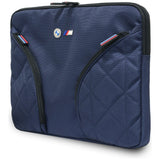 BMW Nylon Pockets & Metal Logo Sleeve 14" Laptop Bag - Navy Blue