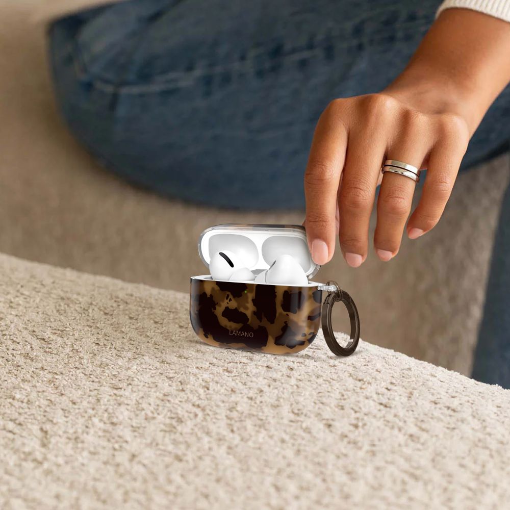 Tech-Protect Lamano-kasse til AirPods Pro 1 / 2 - sort og brun
