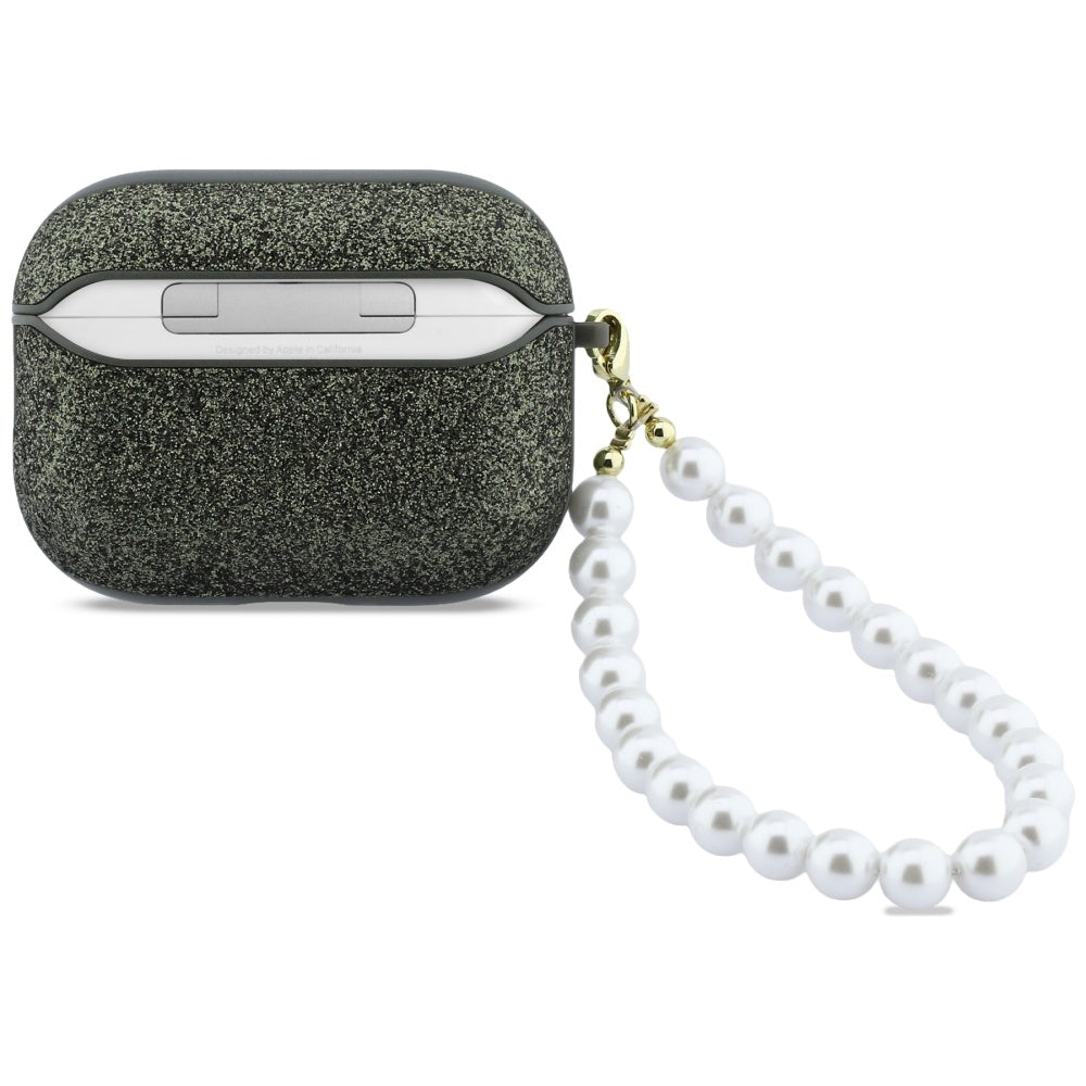 Guess Glitter Pearl Strap Case til AirPods Pro 3 - sort og glitter