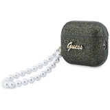Guess Glitter Pearl Strap Case til AirPods Pro 3 - sort og glitter