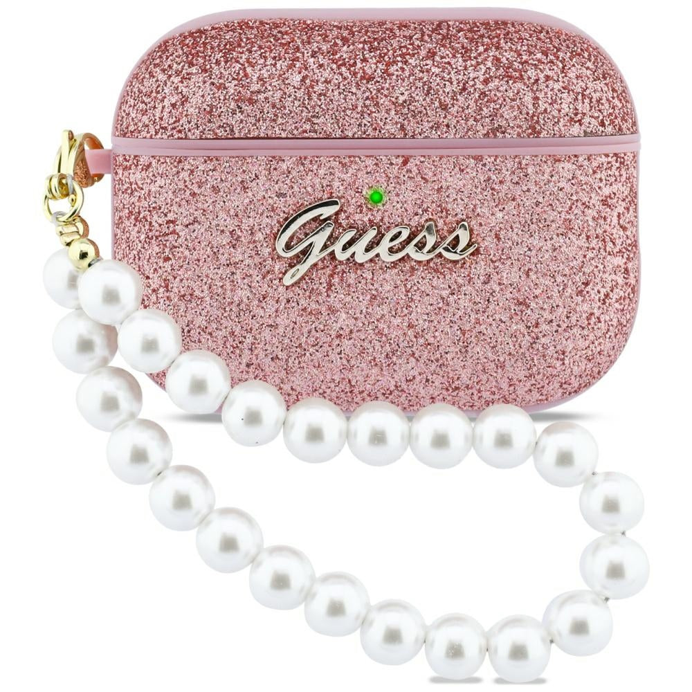 Guess Glitter Pearl Strap Case til AirPods Pro 3 - Pink