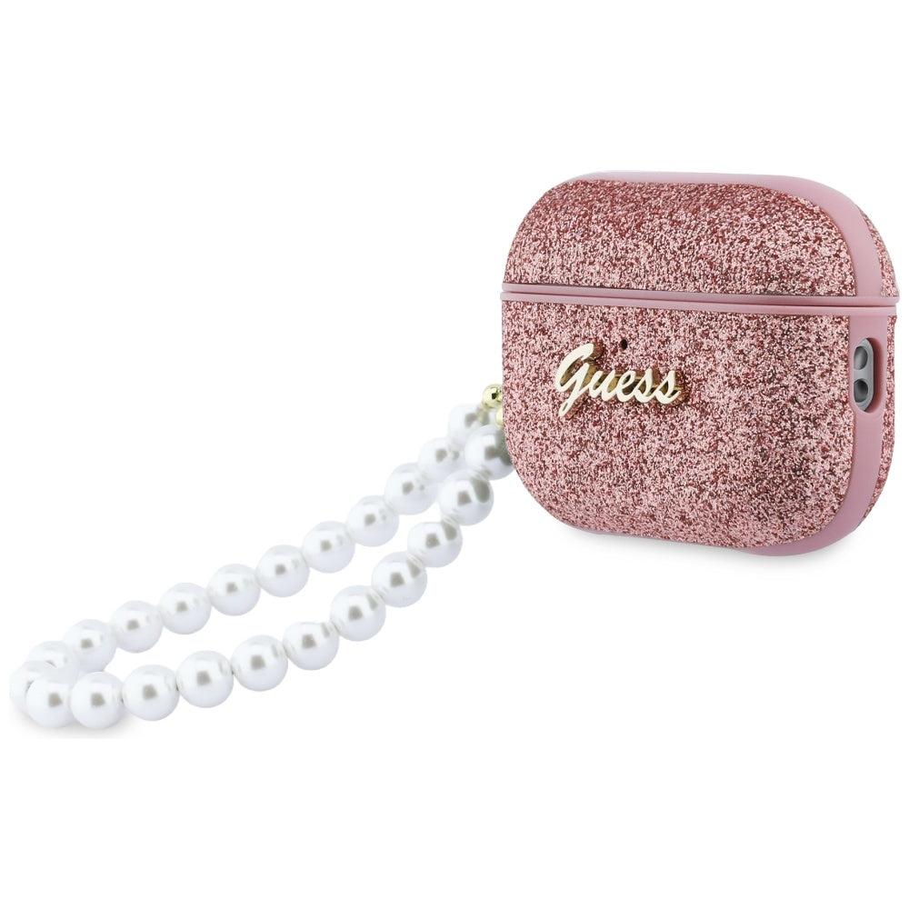 Guess Glitter Pearl Strap Case til AirPods Pro 3 - Pink