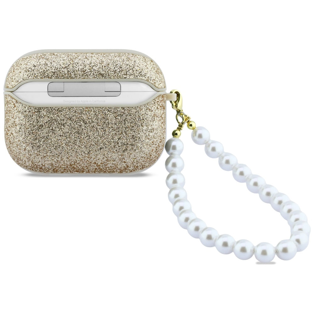 Guess Glitter Pearl Strap Case til AirPods Pro 3 - Guld