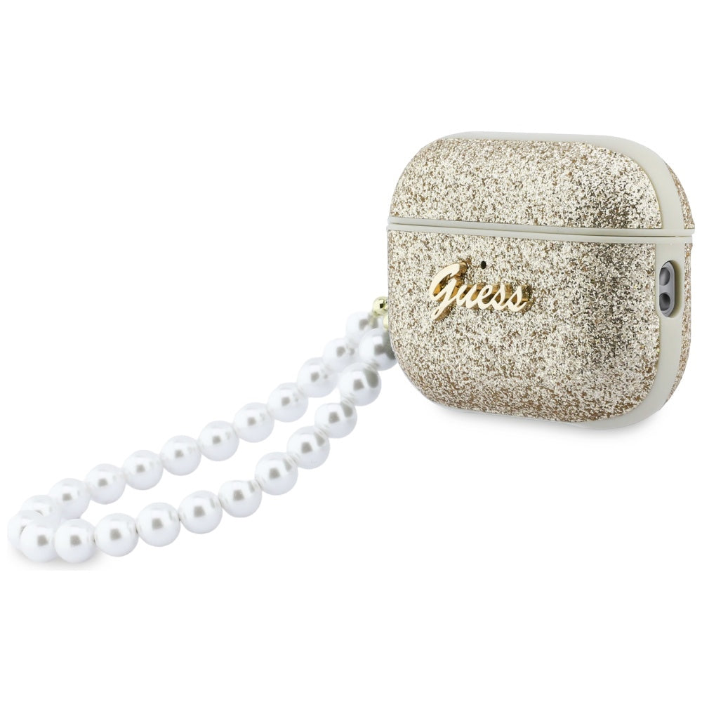 Guess Glitter Pearl Strap Case til AirPods Pro 3 - Guld