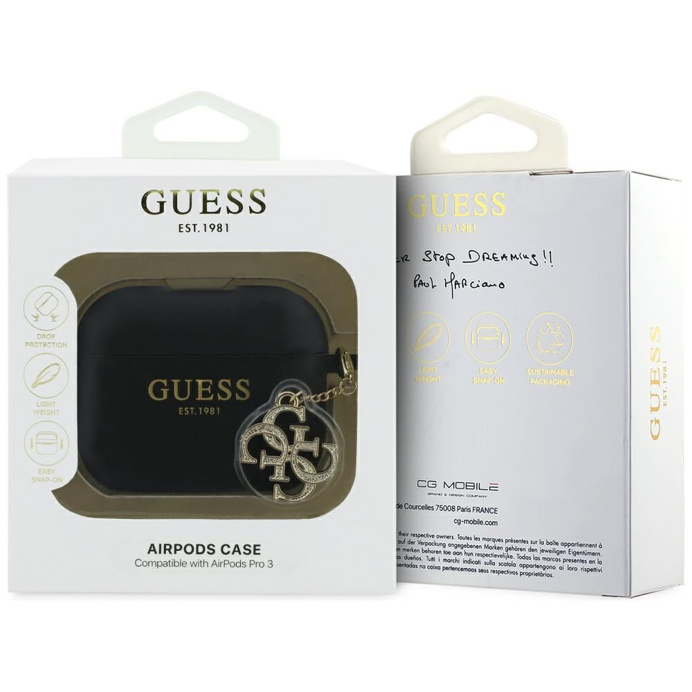 Guess Silicone 4G Charm Case til AirPods Pro 3 - sort