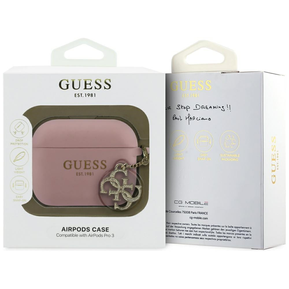 Guess Silicone 4G Charm Case til AirPods Pro 3 Pink