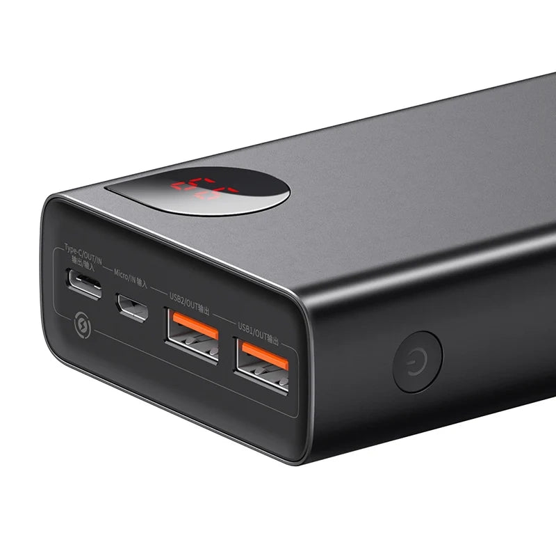 Powerbank Baseus Adaman Metal 20000mAh PD QC 3.0 65W 2xUSB + USB-C + micro USB (Sort)