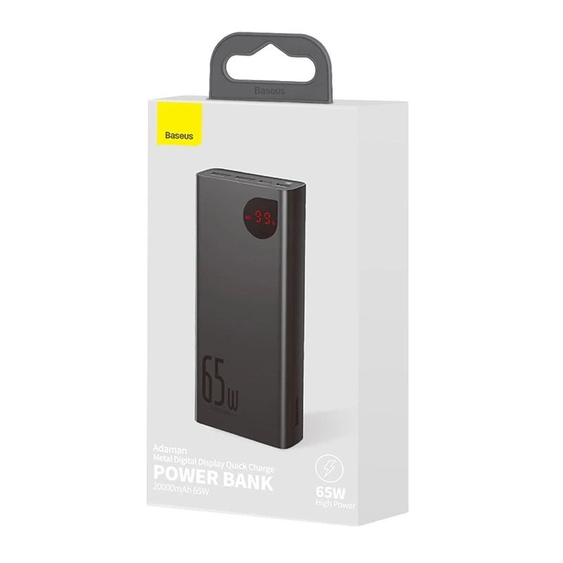 Powerbank Baseus Adaman Metal 20000mAh PD QC 3.0 65W 2xUSB + USB-C + micro USB (Sort)
