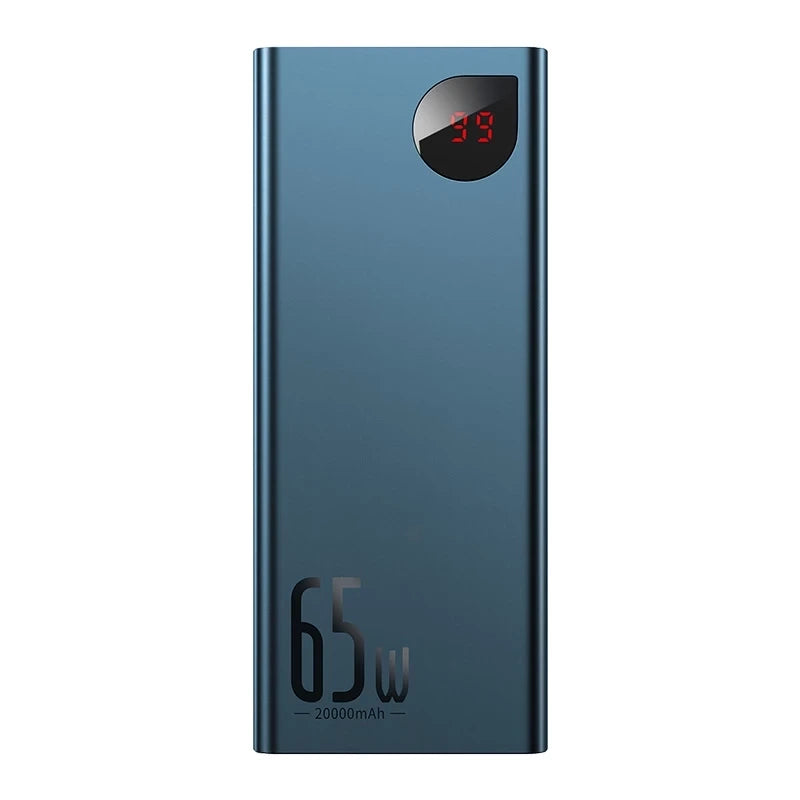 Powerbank Baseus Adaman Metal 20000mAh PD QC 3.0 65W 2xUSB + USB-C + micro USB (blå)