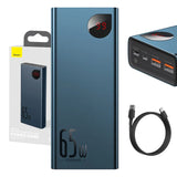 Powerbank Baseus Adaman Metal 20000mAh PD QC 3.0 65W 2xUSB + USB-C + micro USB (blå)