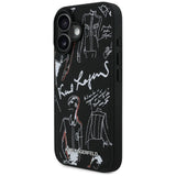 Karl Lagerfeld Grained Pattern & Logo MagSafe Case til iPhone 16 - sort
