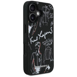 Karl Lagerfeld Grained Pattern & Logo MagSafe Case til iPhone 16 - sort