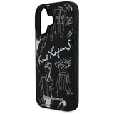 Karl Lagerfeld Grained Pattern & Logo MagSafe Case til iPhone 16 - sort