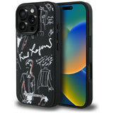 Karl Lagerfeld Grained Pattern & Logo MagSafe Case til iPhone 16 Pro - sort
