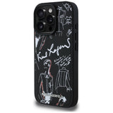 Karl Lagerfeld Grained Pattern & Logo MagSafe Case til iPhone 16 Pro - sort