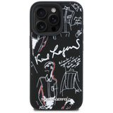 Karl Lagerfeld Grained Pattern & Logo MagSafe Case til iPhone 16 Pro - sort