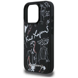 Karl Lagerfeld Grained Pattern & Logo MagSafe Case til iPhone 16 Pro - sort