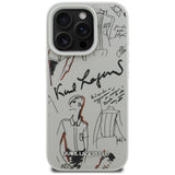 Karl Lagerfeld Grained Pattern & Logo MagSafe Case til iPhone 16 Pro Max - Grå