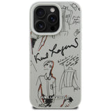 Karl Lagerfeld Grained Pattern & Logo MagSafe Case til iPhone 16 Pro - Grå