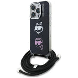 Karl Lagerfeld IML Crossbody Karl&Choupette Head Case til iPhone 16 Pro - sort