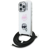 Karl Lagerfeld IML Crossbody Karl&Choupette Head Case til iPhone 16 Pro Max - Hvid