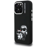 Karl Lagerfeld Silicone Karl & Choupette Sketch MagSafe Case til iPhone 16 Pro Max - sort