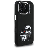 Karl Lagerfeld Silicone Karl & Choupette Sketch MagSafe Case til iPhone 16 Pro Max - sort