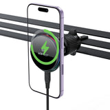 Acefast D61 Magnetic Car Air Vent Holder med Qi2 25W trådløs opladning - Grå
