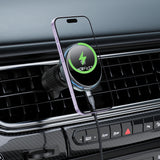 Acefast D61 Magnetic Car Air Vent Holder med Qi2 25W trådløs opladning - Grå