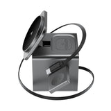 Acefast E34 22.5W 3-in-1 inductive charger with built-in cable for smartphone and smartwatch - gray