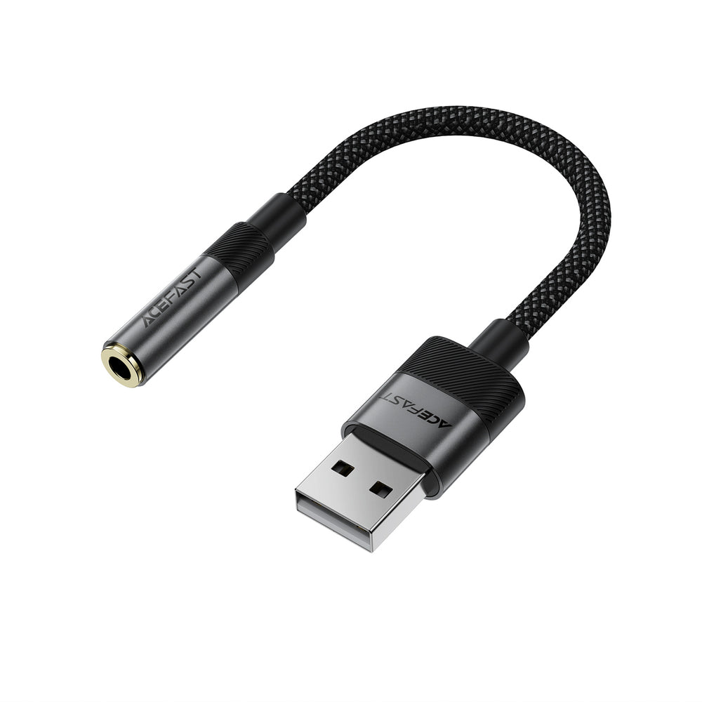 Acefast J13 USB-A til 3,5 mm mini-jack adapter - sort