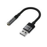 Acefast J13 USB-A til 3,5 mm mini-jack adapter - sort