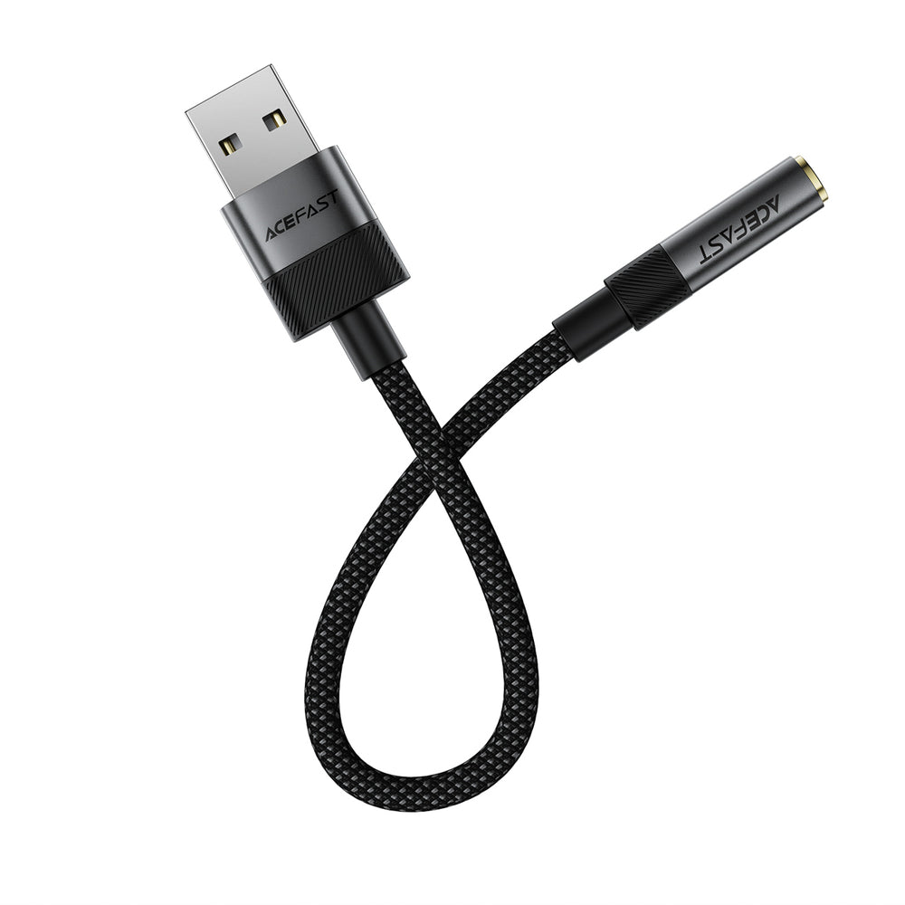 Acefast J13 USB-A til 3,5 mm mini-jack adapter - sort