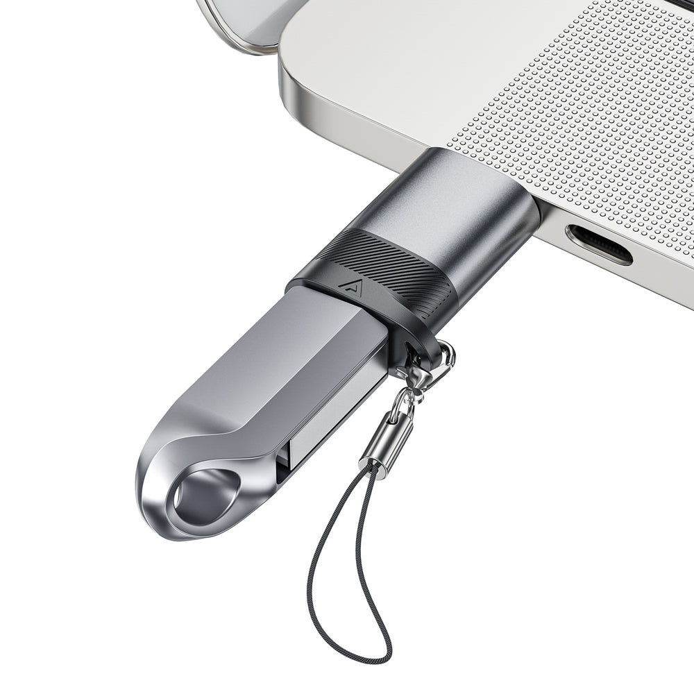 Acefast J8 USB-C - USB-A Adapter - Grå