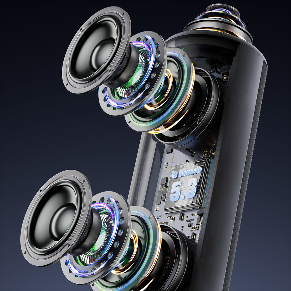 Dudao Y21Pro Wireless Speaker with RGB Backlight Bluetooth 5.3 - Black