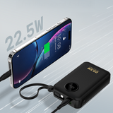 Dudao K14+ Powerbank 20000mAh 22.5W USB-C / USB-A / Built-in Lightning and USB-C Cables - Black