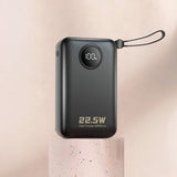 Dudao K14+ Powerbank 20000mAh 22.5W USB-C / USB-A / Built-in Lightning and USB-C Cables - Black