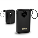 Dudao K14+ Powerbank 20000mAh 22.5W USB-C / USB-A / Built-in Lightning and USB-C Cables - Black