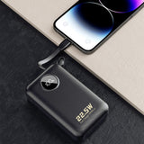 Dudao K14+ Powerbank 20000mAh 22.5W USB-C / USB-A / Built-in Lightning and USB-C Cables - Black
