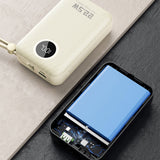Dudao K14+ Powerbank 20000mAh 22,5W USB-C / USB-A / Indbygget Lightning og USB-C Kabler - Hvid