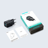 Joyroom JR-TG7 33W USB-A + USB-C Wall Charger med 60W USB-C til USB-C 1m Kabel - sort