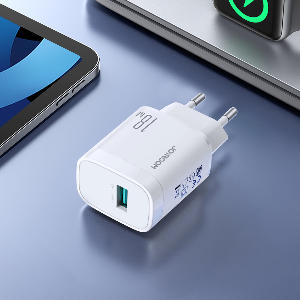 Joyroom JR-TF4 18W USB-A Wall Charger - hvid