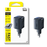 Baseus PicoGo AE11 67W Wall Charger with Two USB-C Ports and a USB-A Port - Black