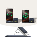 Baseus NOMOS 140W Qi2 5-in-1 Wireless Charging Station with Retractable USB-C Cable and Digital Display - Black