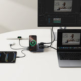 Baseus NOMOS ND11 67W 6-in-1 Wireless Charging Station with Two AC Sockets - Black