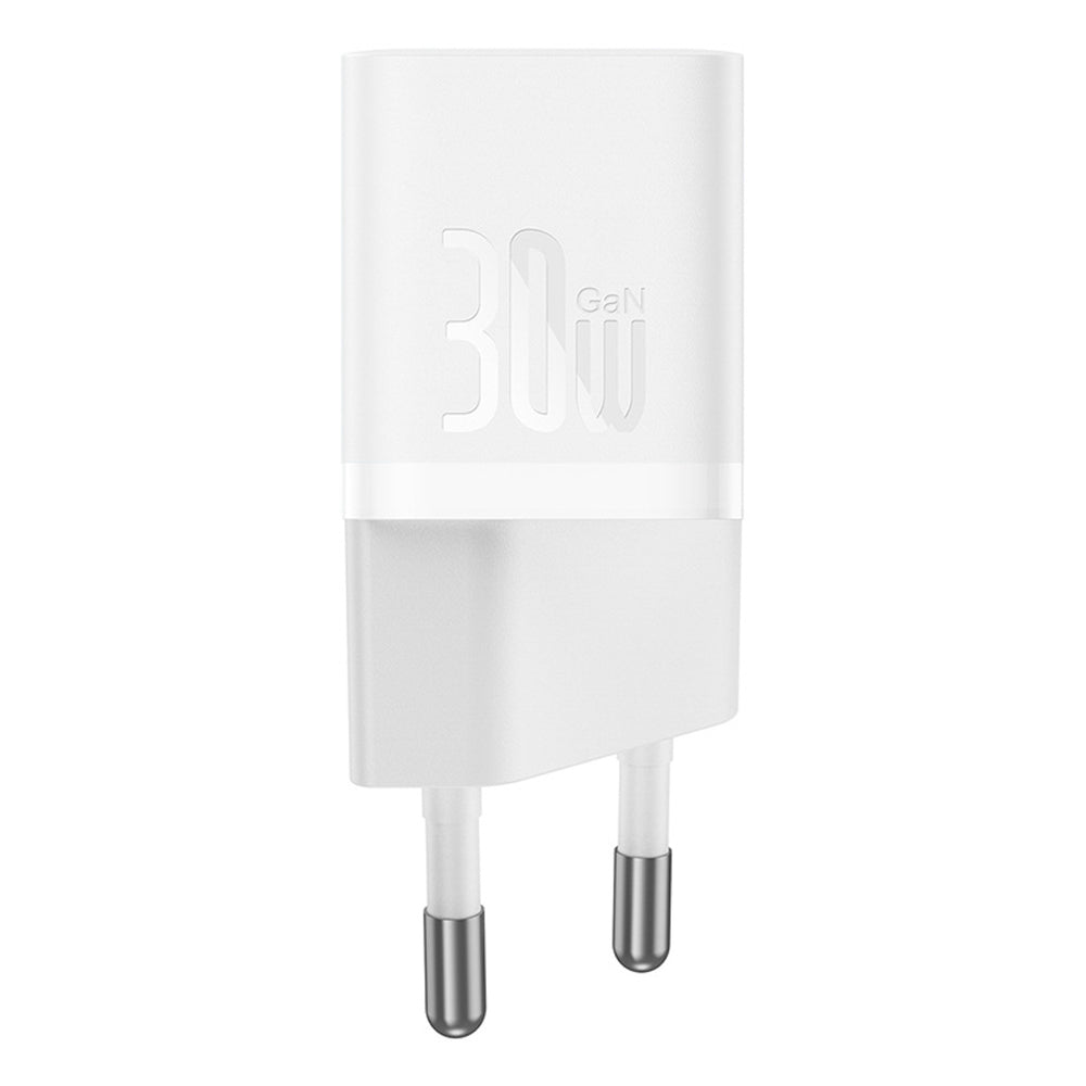 Baseus GaN5 USB-C 30W Wall Charger with Baseus Dynamic 3 USB-C 100W 1m Cable - White
